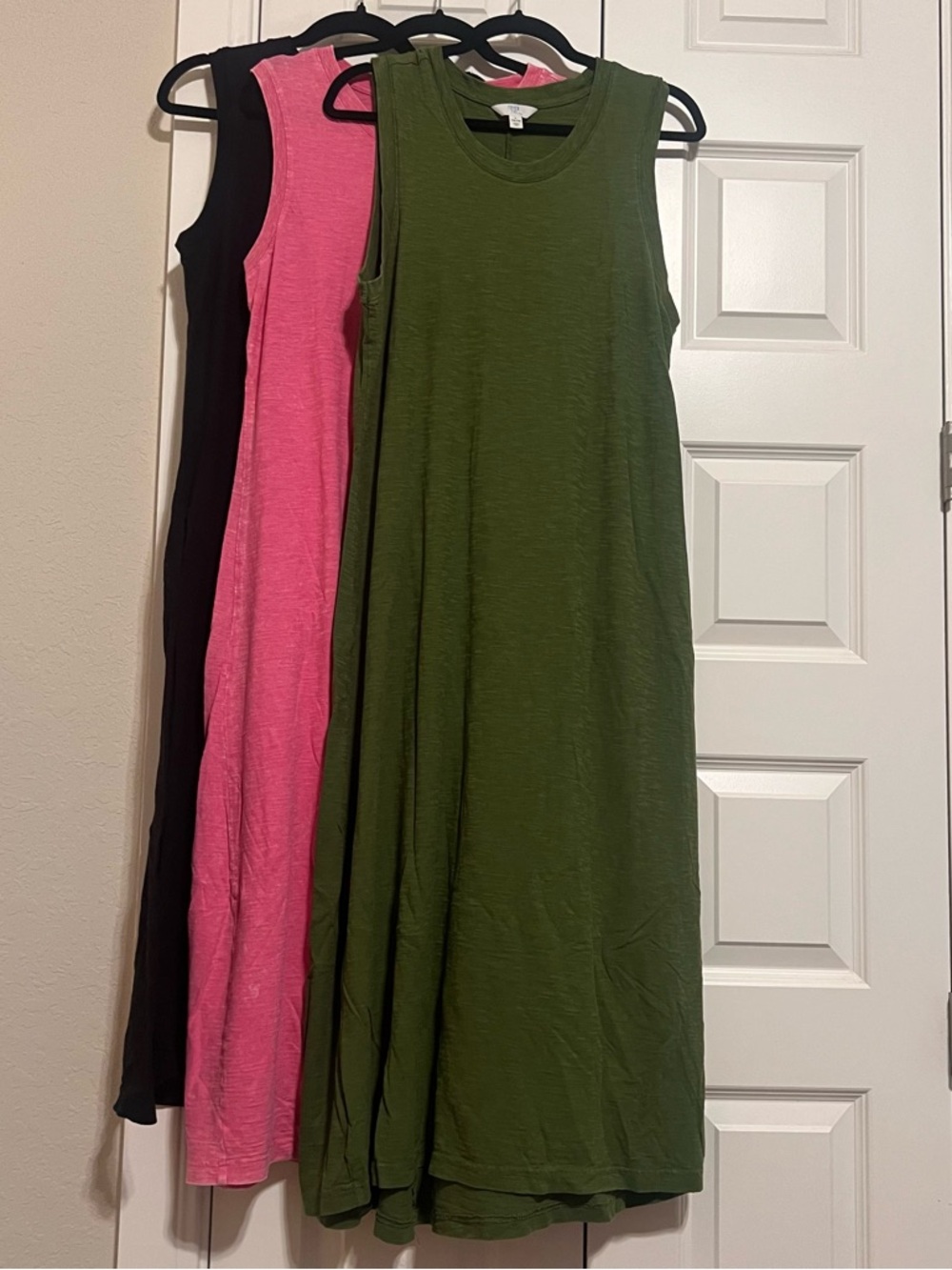 Time and Tru Sleeveless A-Line Dress Set in Olive Green, Pink and Black